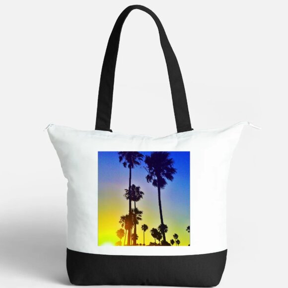 🌴NEW!Large Zip Cotton Tote Bag - Picture 5 of 6